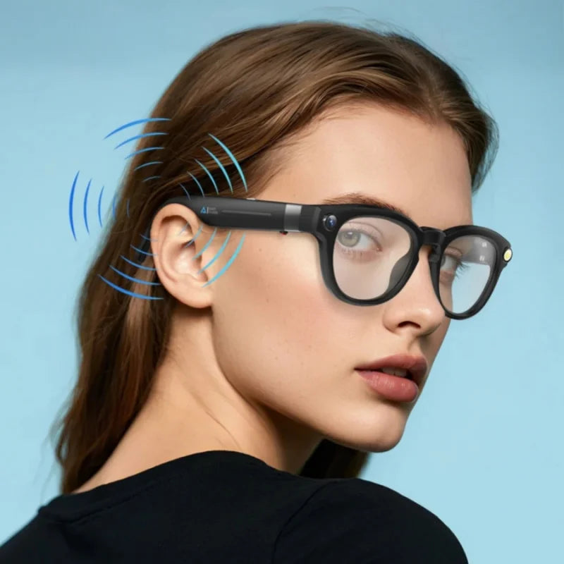 1pair AI smart glasses 800w HD photo video shooting sports anti-shake real-time translation Bluetooth photochromic sunglasses