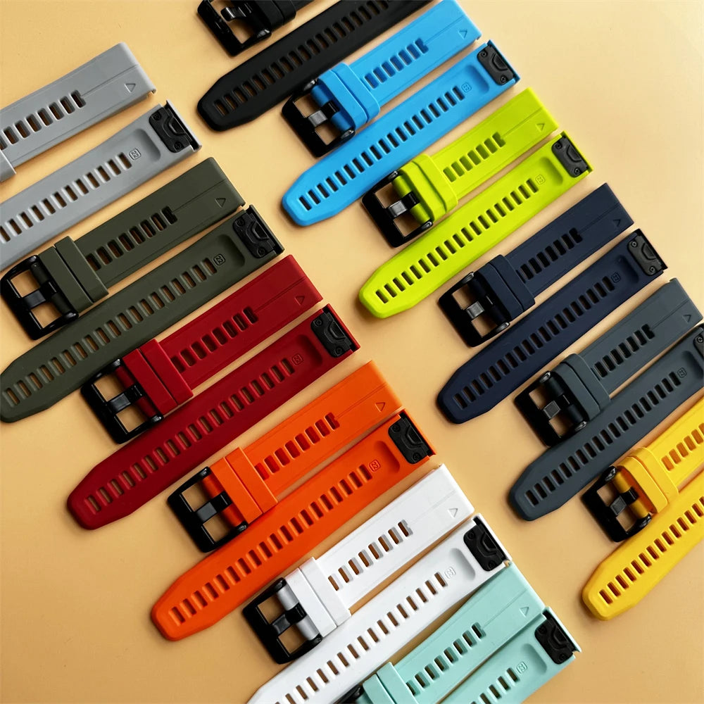 22 26mm Silicone Watch Band for Garmin Fenix 8 E 7 7X 6X 6 Pro 5 5X Plus Epix Enduro 3 Instinct 3 2X 970 965 Quick Release Strap