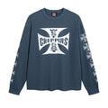Waffle Long Sleeve West Coast Choppers Cross T Shirt Men Women Vintage Quick Dry Breathe Black Gray Blue Loose T-shirt Tops Tee