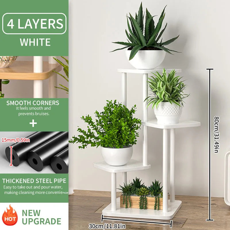 Plant Stand and Flower Stand Wooden Shelf 5/6/8Layers Display Stand Storage Shelf Pot Rack Organizer Shelves Garden Decoration