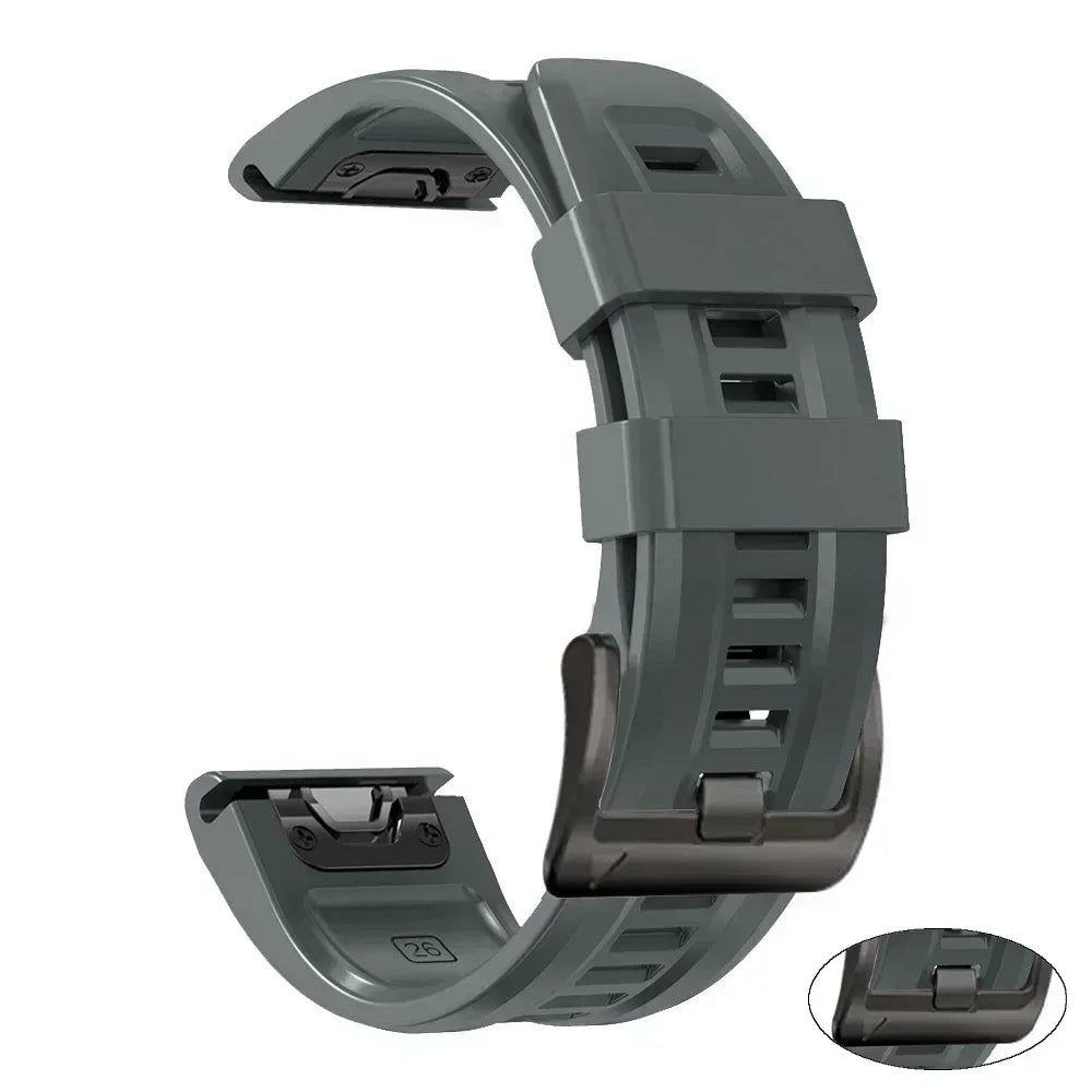 22 26mm Silicone Watch Band for Garmin Fenix 8 E 7 7X 6X 6 Pro 5 5X Plus Epix Enduro 3 Instinct 3 2X 970 965 Quick Release Strap