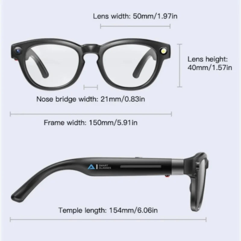 1pair AI smart glasses 800w HD photo video shooting sports anti-shake real-time translation Bluetooth photochromic sunglasses