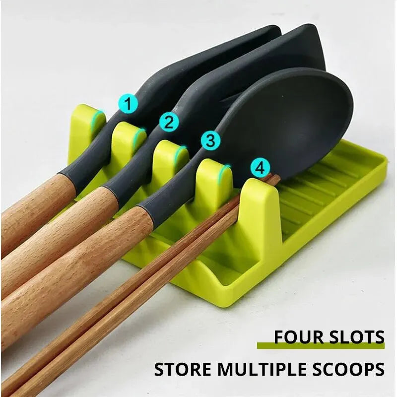 1 PC Spatula Rack Pot Lid Rack Shelves Counter Top Shovel Spoon Shelf Soup Spoon Pad Put Soup Spoon Chopsticks Holder
