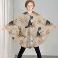 Cozy Flannel Blanket Sweater,Animals Leaves Pattern Oversized Hoodie With Pockets For Kids And Teenagers