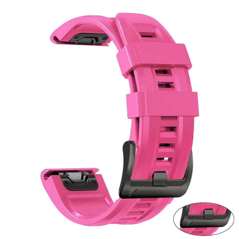 22 26mm Silicone Watch Band for Garmin Fenix 8 E 7 7X 6X 6 Pro 5 5X Plus Epix Enduro 3 Instinct 3 2X 970 965 Quick Release Strap