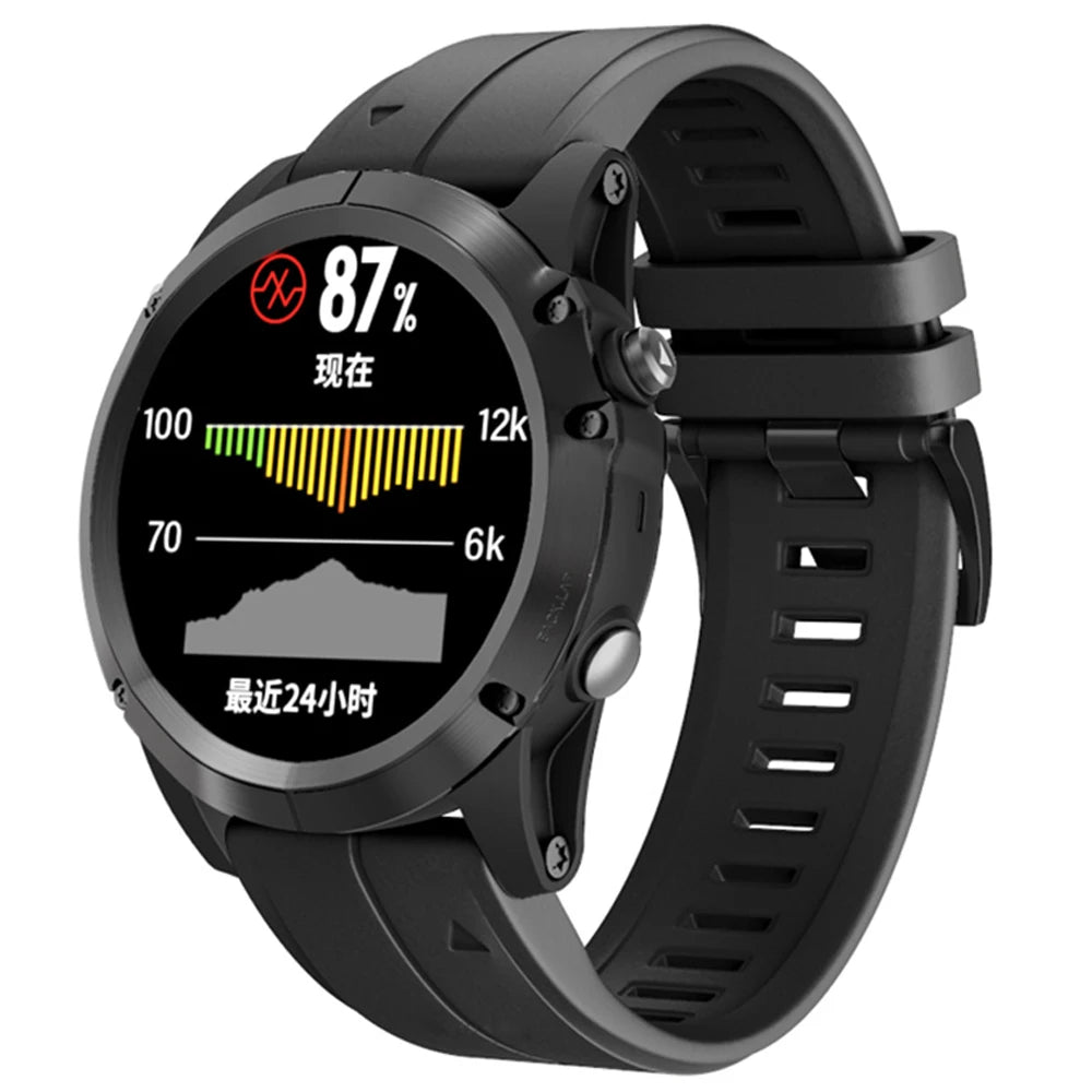 22 26mm Silicone Watch Band for Garmin Fenix 8 E 7 7X 6X 6 Pro 5 5X Plus Epix Enduro 3 Instinct 3 2X 970 965 Quick Release Strap