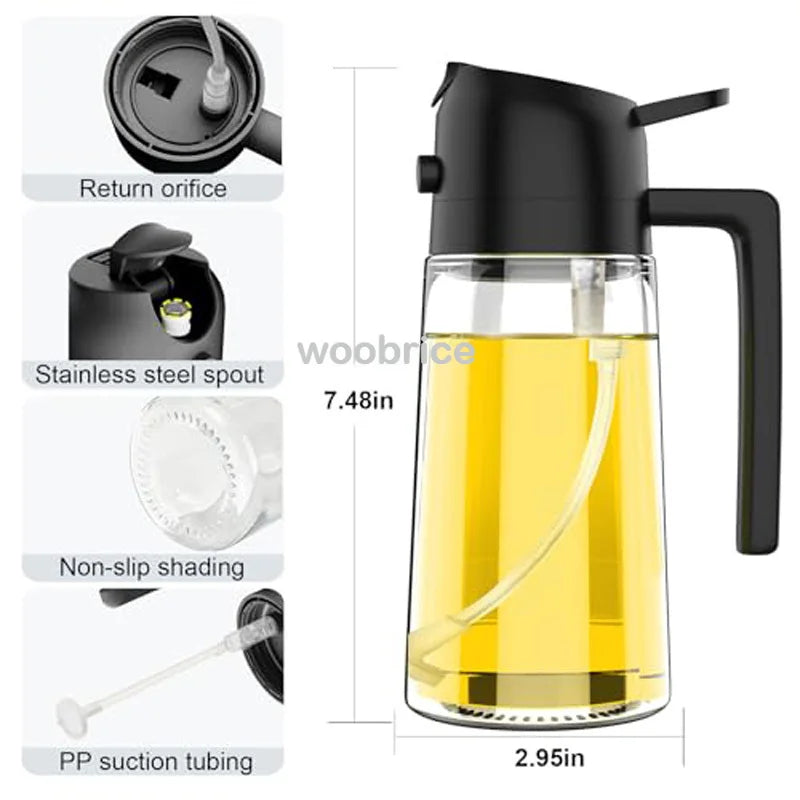 Plastic Spray Oil Sprayer Bottle Spray Oil Dispenser Oil Jar Cruet BBQ Kitchen Baking Roasting Picnic Kitchen Tool