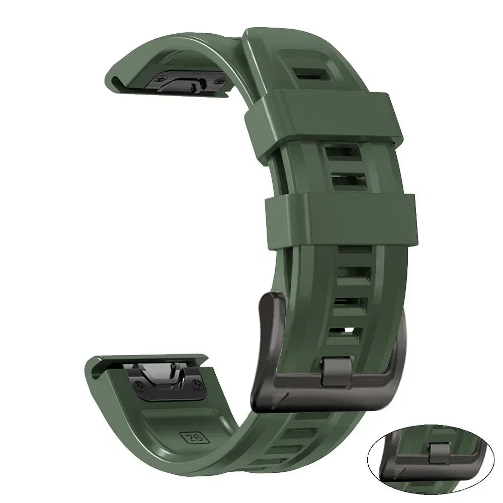 22 26mm Silicone Watch Band for Garmin Fenix 8 E 7 7X 6X 6 Pro 5 5X Plus Epix Enduro 3 Instinct 3 2X 970 965 Quick Release Strap