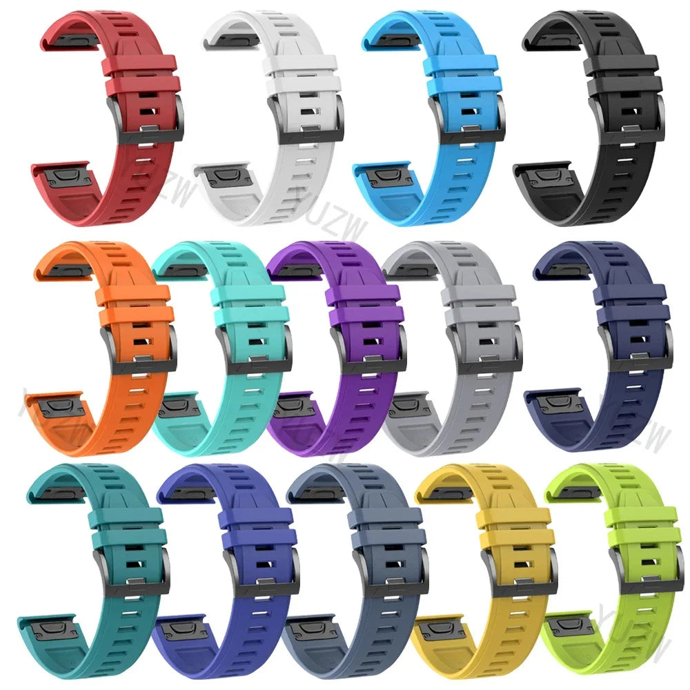22 26mm Silicone Watch Band for Garmin Fenix 8 E 7 7X 6X 6 Pro 5 5X Plus Epix Enduro 3 Instinct 3 2X 970 965 Quick Release Strap