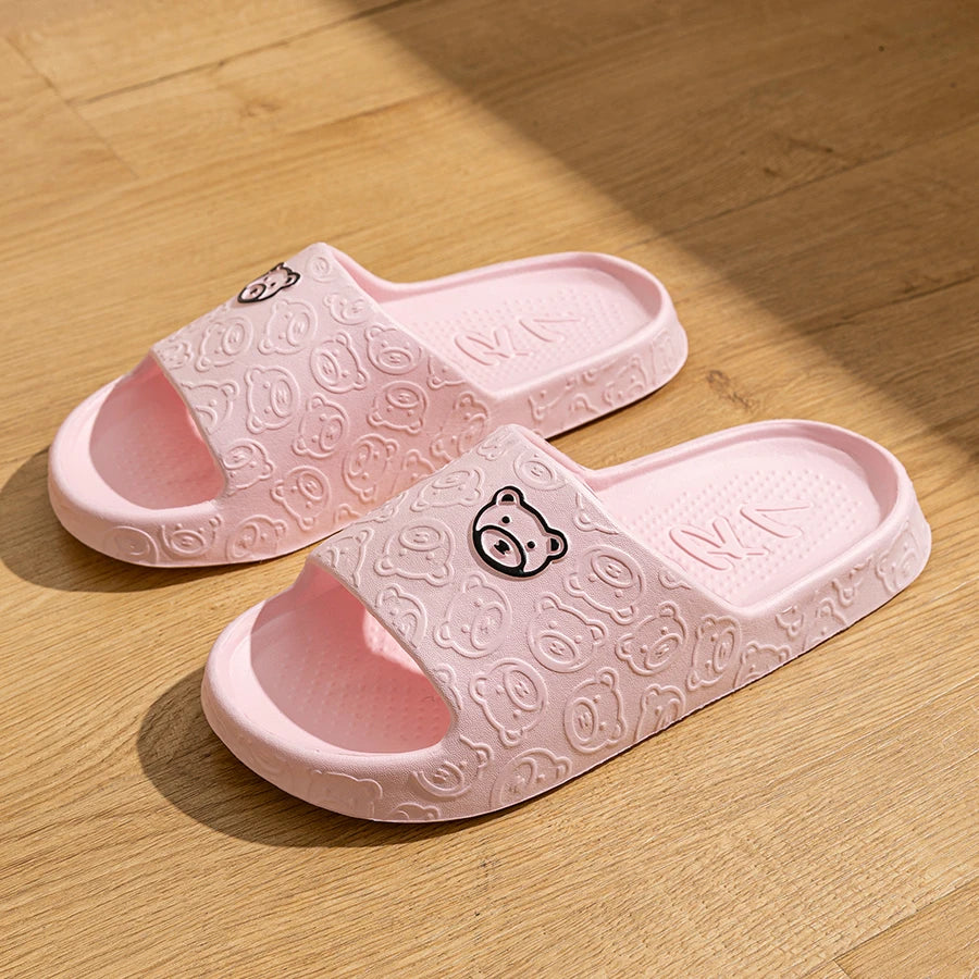 Summer Home Use EVA Slippers for Women Cute Cartoon Design Indoor Comfortable Slip-On Shoes