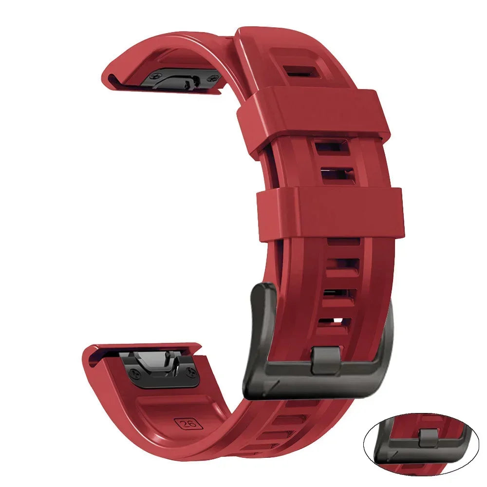 22 26mm Silicone Watch Band for Garmin Fenix 8 E 7 7X 6X 6 Pro 5 5X Plus Epix Enduro 3 Instinct 3 2X 970 965 Quick Release Strap
