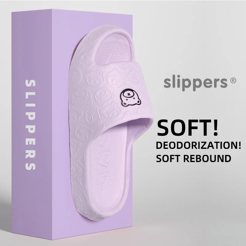 Summer Home Use EVA Slippers for Women Cute Cartoon Design Indoor Comfortable Slip-On Shoes