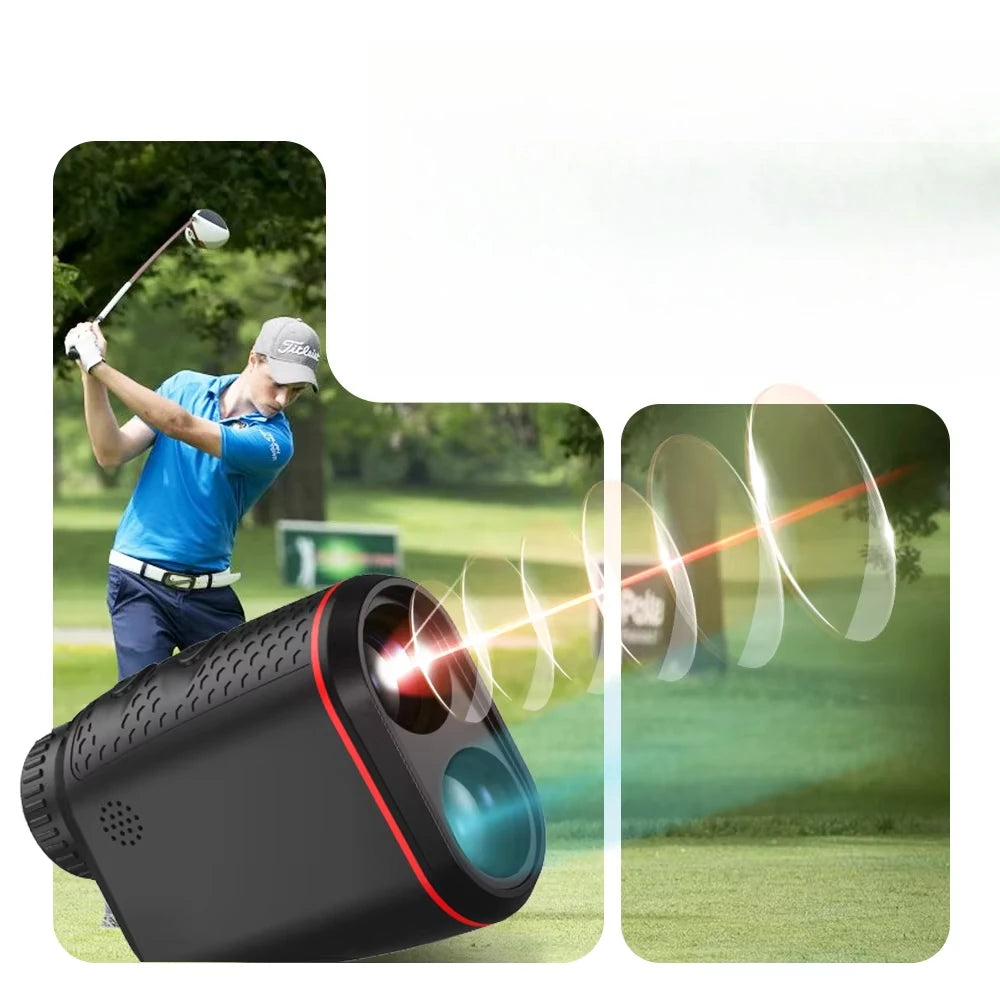 Golf  Rangefinder 1000m Golf Flagpole Lock, Slope Mode, Magnetic USB Rechargeable, External Screen, Voice Broadcast