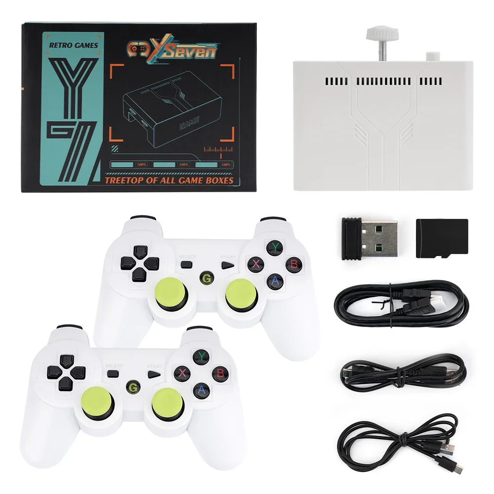 Y7 4K Video Game Console Linux System LPDDR4 2GB TV Box with Wireless Controller Retro Games Compatible with Android