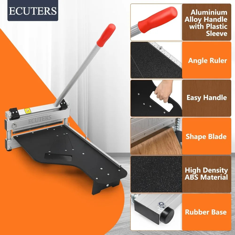 13“ Laminate Floor Cutter, Cutting 17mm 12mm Thick Floors Heavy Duty Vinyl Floor Plank Cutter, Portable Angle Length Cutting