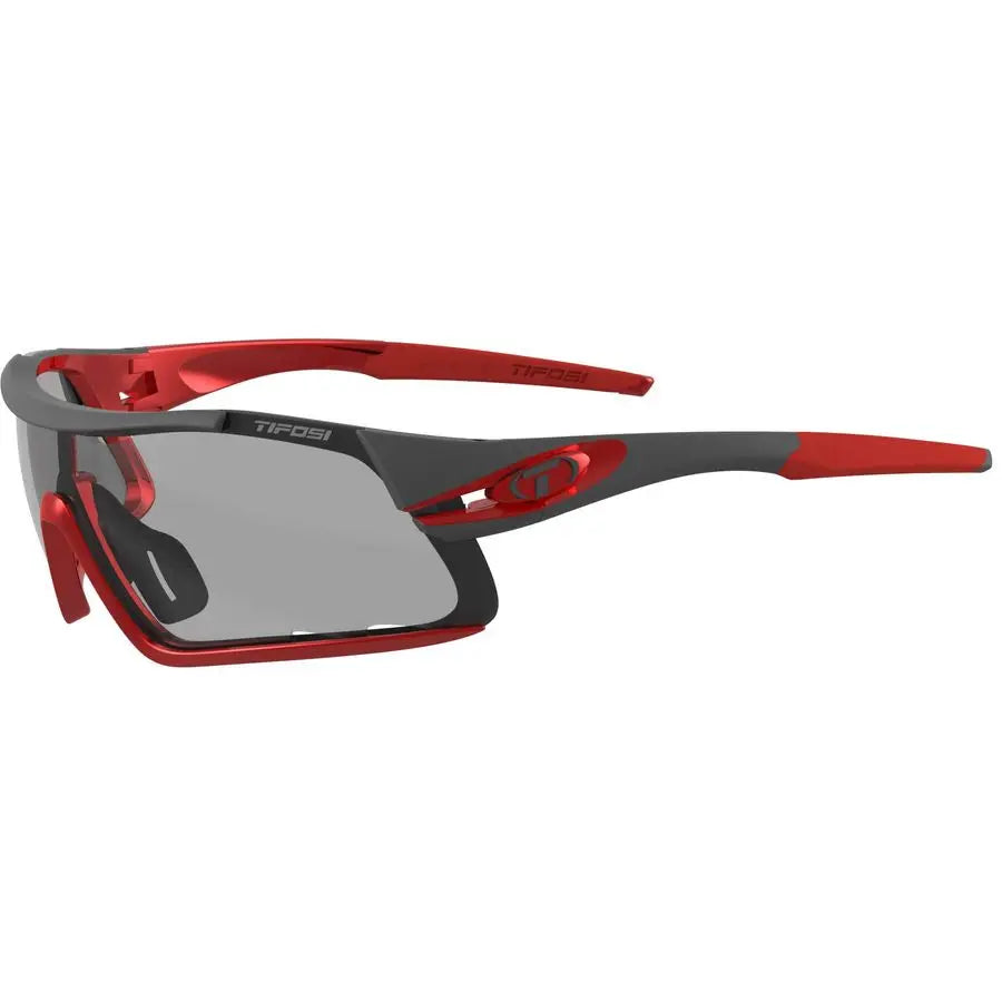 Optics Davos Cycling Sunglasses w Light Adapting Fototec Lenses, Race Red