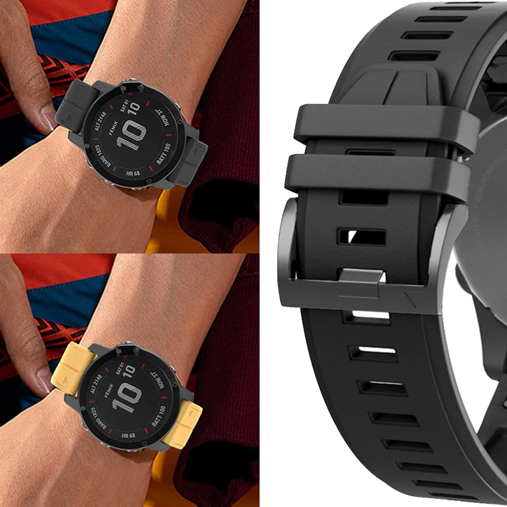 22 26mm Silicone Watch Band for Garmin Fenix 8 E 7 7X 6X 6 Pro 5 5X Plus Epix Enduro 3 Instinct 3 2X 970 965 Quick Release Strap