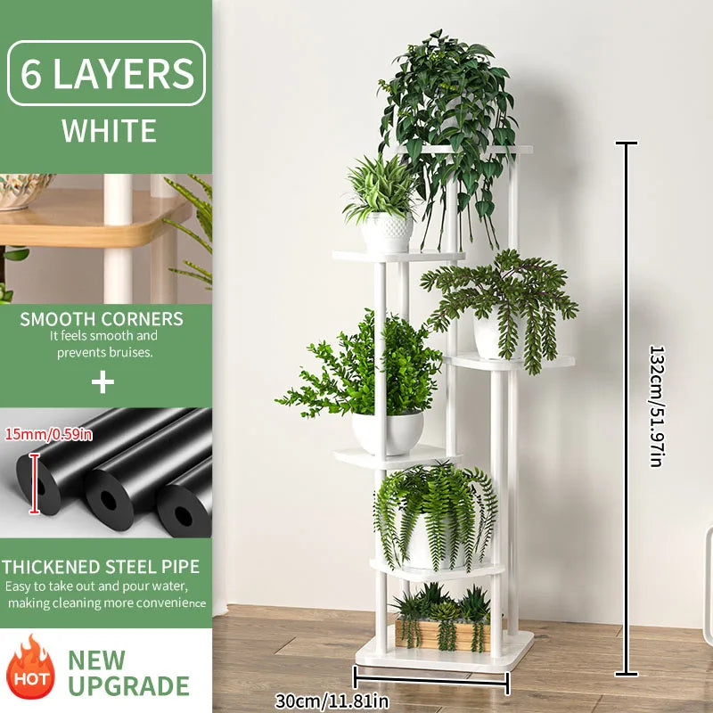 Plant Stand and Flower Stand Wooden Shelf 5/6/8Layers Display Stand Storage Shelf Pot Rack Organizer Shelves Garden Decoration