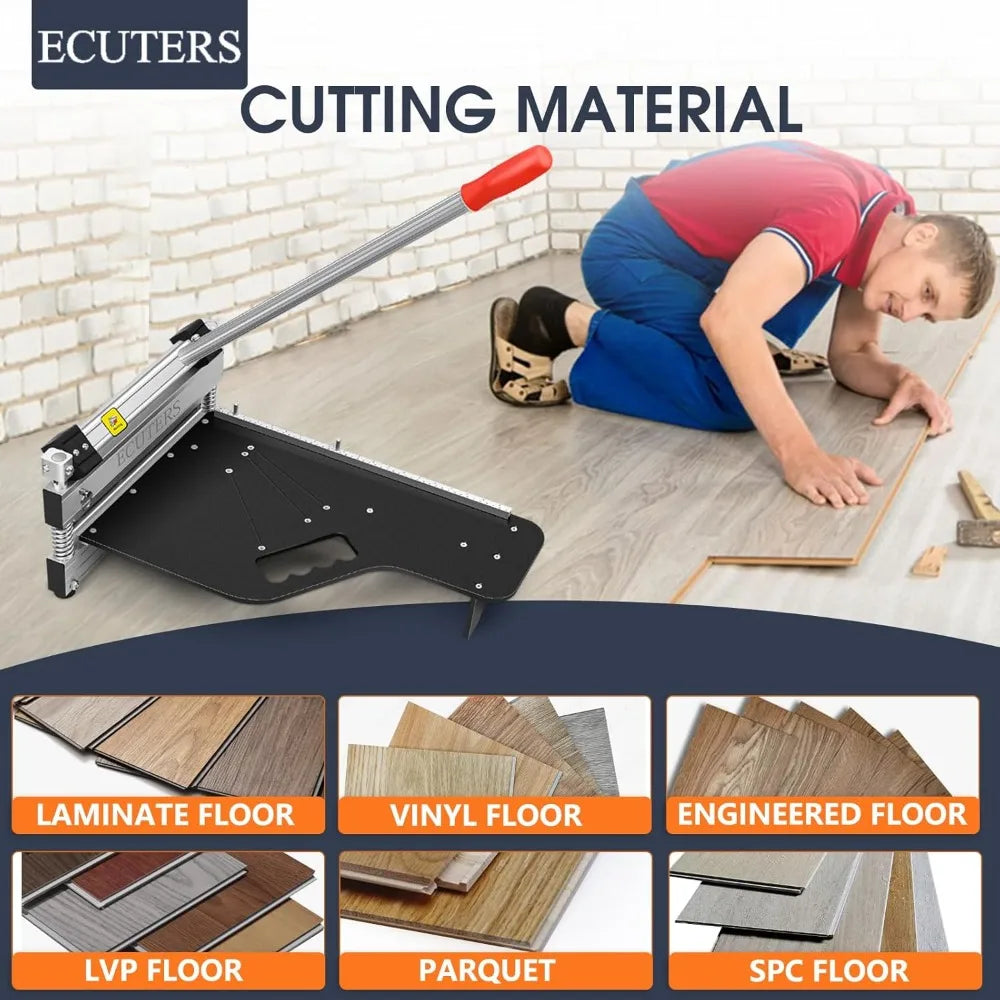 13“ Laminate Floor Cutter, Cutting 17mm 12mm Thick Floors Heavy Duty Vinyl Floor Plank Cutter, Portable Angle Length Cutting