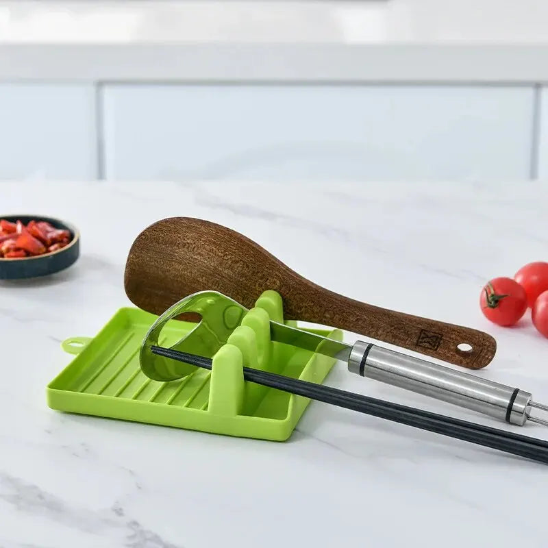 1 PC Spatula Rack Pot Lid Rack Shelves Counter Top Shovel Spoon Shelf Soup Spoon Pad Put Soup Spoon Chopsticks Holder