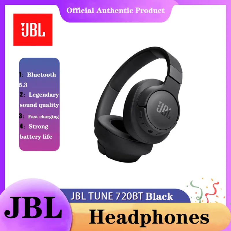 JBL TUNE 720BT Over-ear Wireless Headphones Bluetooth 5.3 Active Noise Cancellation 76-hour Battery Life for Sports Game Music