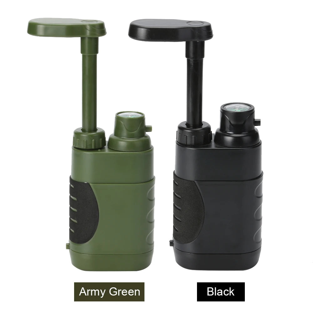 Drinking Water Purifier Portable Water Filtering Equipment Hand Operated Survival Water Filter 1400ml/min for Camping Hiking