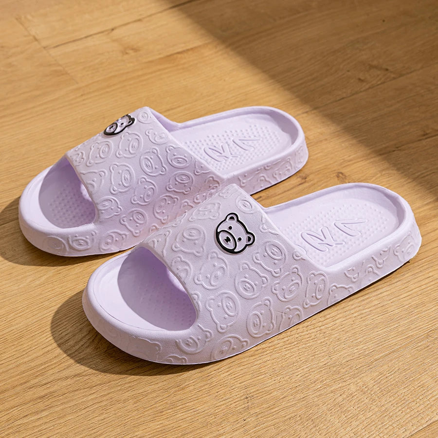Summer Home Use EVA Slippers for Women Cute Cartoon Design Indoor Comfortable Slip-On Shoes